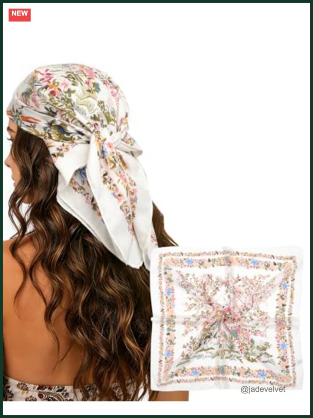 27.5" Square Head Scarf Cotton Touch Silk Bandana Hair Wrap